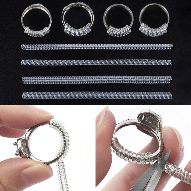 Jewelry Tools Spiral Based Ring Size Adjuster 4pcs/set Ring Adjuster  Invisible Transparent Tightener Resizing Tool Jewelry Guard - Jewelry Tools  & Equipments - AliExpress